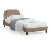vidaXL Cadre de Lit sans Matelas Zadar, Lit Rembourré, Lit Simple, Lit Adulte de Chambre à Coucher Intérieur, Cappuccino 90x190 cm Similicuir