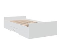 vidaXL Cadre de lit avec tiroirs blanc 75x190 cm bois d'ingénierie, lit, lit de rangement, cadre de lit simple, lit simple, 3280349
