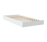 Vidaxl Cadre De Lit Sans Matelas Blanc 75x190 Cm Bois D'ingénierie Blanc