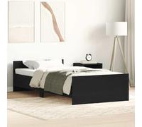 Vidaxl Cadre De Lit Sans Matelas Chêne Noir 90x200cm Bois D'ingénierie Noir