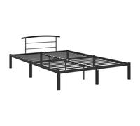 vidaXL Cadre de lit double adulte - Sommier à lattes sur pieds, métal noir, 120x200 cm