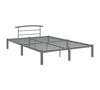 vidaXL Cadre de Lit Sommier à Lattes Lit Blanc Double Adulte Cadre à Lattes sur Pied Chambre à Coucher Maison Intérieur Gris Métal 160x200 cm