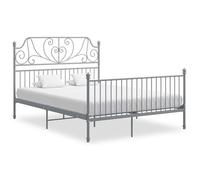 Cadre de Lit Blanc Métal 140x200 cm Lit Double Lit d'Adultes Maison vidaXL