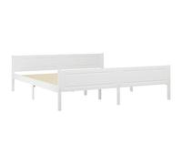 vidaXL Cadre de Lit Sommier à Lattes Lit Double Adulte Cadre à Lattes sur Pied Chambre à Coucher Intérieur Blanc 180x200 cm Bois de Pin Massif