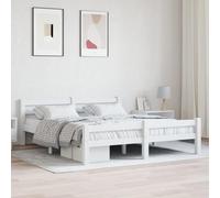 vidaXL Cadre de lit Blanc Bois de pin massif 160x200 cm