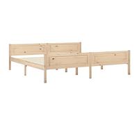 vidaXL Cadre de Lit Sommier à Lattes Lit Double Adulte Cadre à Lattes sur Pied Chambre à Coucher Maison Intérieur 200x200 cm Bois de Pin Massif