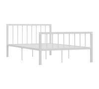 Vidaxl Cadre De Lit Blanc Métal 120 X 200 Cm Blanc