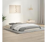vidaXL Cadre de Lit, Sommier à Lattes, Lit Double, Cadre à Lattes Chambre à Coucher Maison, Moderne, Blanc 120X190 cm Bois Massif de Pin