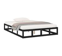 vidaXL Cadre de lit 820845 Bois massif Noir 140 x 190 cm