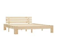 vidaXL Cadre de Lit Sommier à Lattes Lit Double Lit Adulte Cadre à Lattes sur Pied Chambre à Coucher Maison Intérieur 180x200 cm Bois de Pin Massif