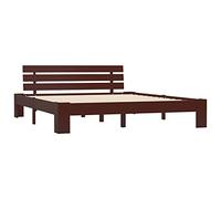 vidaXL Cadre de lit Marron foncé Bois de pin massif 180 x 200 cm
