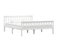 vidaXL Cadre de Lit Sommier à Lattes Lit Double Lit Adulte Lit Coffre Chambre à Coucher Maison Intérieur Blanc 160x200 cm 283218