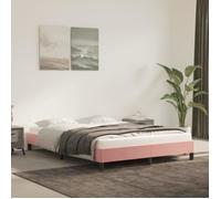 vidaXL Cadre de Lit Sommier à Lattes Lit Rembourré Cadre à Lattes Lit Double Adulte Meuble de Chambre Intérieur Rose 140x190 346975