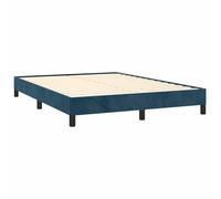 vidaXL Cadre de Lit Sommier à Lattes Lit Rembourré Cadre à Lattes Lit Double Adulte Meuble de Chambre Intérieur Bleu Foncé 140x190 cm Velours