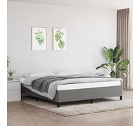 vidaXL Cadre de Lit Sommier à Lattes Lit Rembourré Cadre à Lattes Lit Double Adulte Meuble de Chambre à Coucher Gris Foncé 180 x 200 cm Tissu