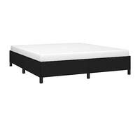 vidaXL Cadre de Lit Sommier à Lattes Lit Rembourré Cadre à Lattes Lit Double Adulte Meuble de Chambre à Coucher Noir 160x200 cm Tissu