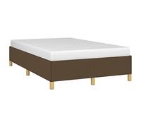 vidaXL Cadre de Lit Sommier à Lattes Lit Rembourré Cadre à Lattes Lit Double Adulte Meuble de Chambre à Coucher Marron Foncé 120x200 cm Tissu