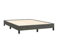 vidaXL Cadre de Lit Sommier à Lattes Lit Rembourré Cadre à Lattes Lit Double Adulte Meuble de Chambre à Coucher Gris Foncé 140x190 cm Velours