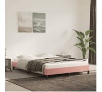 vidaXL Cadre de lit rembourré avec sommier à lattes Rose 140x190 346975