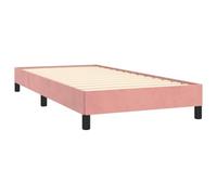 vidaXL Cadre de Lit Sommier à Lattes Lit Rembourré Cadre à Lattes Lit Simple Adulte Meuble de Chambre à Coucher Intérieur Rose 90x200 cm Velours