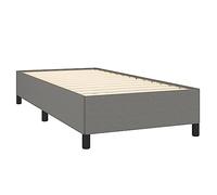 vidaXL Cadre de Lit Sommier à Lattes Lit Rembourré Cadre à Lattes Lit Simple Adulte Meuble de Chambre à Coucher Intérieur Gris Foncé 90x190 cm Tissu