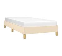 vidaXL Cadre de Lit Sommier à Lattes Lit Rembourré Cadre à Lattes Lit Simple Adulte Meuble de Chambre à Coucher Intérieur Crème 80x200 cm Tissu