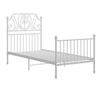 Vidaxl Cadre De Lit Blanc Métal 90x200 Cm Blanc