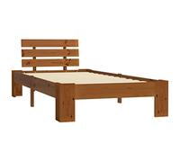 vidaXL Cadre de lit Marron miel Bois de pin massif 90 x 200 cm