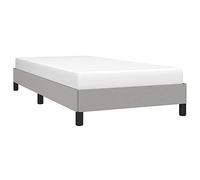 VidaXL Cadre de Lit Sommier à Lattes Rembourré Simple Adulte - Meuble de Chambre à Coucher Intérieur Gris Clair 90x190 cm Tissu