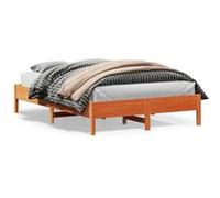 Vidaxl Cadre De Lit Sans Matelas Cire Marron 140x200cm Bois Pin Massif Marron