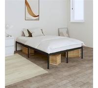 Vidaxl Cadre De Lit Métal Noir 135x190 Cm Noir