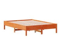 vidaXL Cadre de Lit, Sommier à Lattes sur Pieds, Lit Double d'Intérieur, Lit Adulte, Meuble de Chambre à Coucher, Moderne, Cire Marron 120x190 cm Bois de Pin Massif