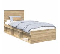 vidaXL Cadre de lit Sonoma 100 x 200 cm Bois d'ingénierie, Chambre moderne, design rectangulaire avec des matériaux durables pour une décoration intérieure élégante et fonctionnelle, pour n'importe qu
