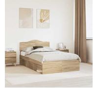 vidaXL Cadre de lit Sonoma 120 x 200 cm Bois de pin massif 3412918