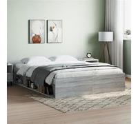 vidaXL Cadre de lit sonoma gris 140x190 cm 3203906 Gris G