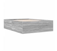 vidaXL Cadre de lit Sonoma Bois d'ingénierie 140x200 cm Sans matelas Gris/Marron