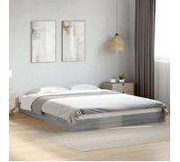 Cadre de lit sans matelas sonoma gris 160x200cm bois ingénierie