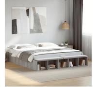Bedframe bewerkt hout grijs sonoma eikenkleurig 200x200 cm3280543
