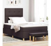 vidaXL Cadre de Lit Stylé Marron Foncé | Simple 120 X 200 cm Design Moderne Avec Grand Espace de Rangement Résistant aux Taches Essentiels de Mobilier de Chambre en Bois Compatible avec Matelas Adulte