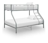 Vidaxl Cadre De Lit Superposé Gris Métal 140x200 Cm/90x200 Cm Gris
