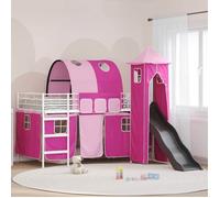 vidaXL Cadre de lit superposé pour enfants Blanc et rose 90 x 200 cm 42020909