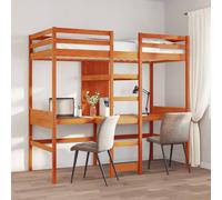 Vidaxl Cadre De Lit Superposé Sans Matelas 80x200cm Bois De Pin Massif Marron