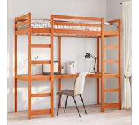 Vidaxl Cadre De Lit Superposé Sans Matelas 80x200cm Bois De Pin Massif Marron