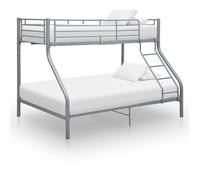 vidaXL Cadre de lit superposé métal gris 140x200/90x200 cm