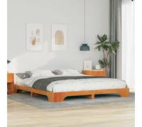 vidaXL Cadre de lit surélevé avec stockage Marron 200 x 210 cm bois