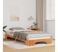 Vidaxl Cadre De Lit Surélevé Avec Stockage Marron 90 X 210 Cm Bois