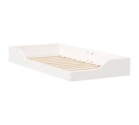 Vidaxl Cadre De Lit Surélevé Blanc 100 X 200 Cm Bois De Pin Massif
