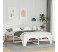 Vidaxl Cadre De Lit Surélevé Blanc 140 X 200 Cm Bois Massif En Pin
