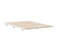 vidaXL Cadre de lit surélevé Blanc 140 x 210 cm Bois massif en pin