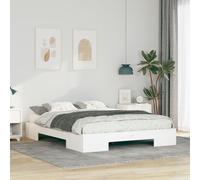 Vidaxl Cadre De Lit Surélevé Blanc 150 X 200 Cm Bois Massif En Pin